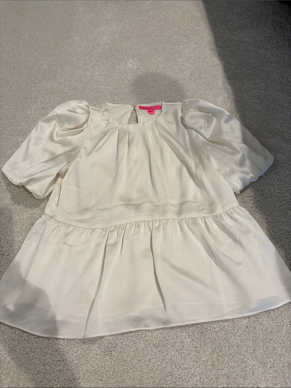 Lilly Pulitzer Cream Puff Sleeve Tiered Blouse